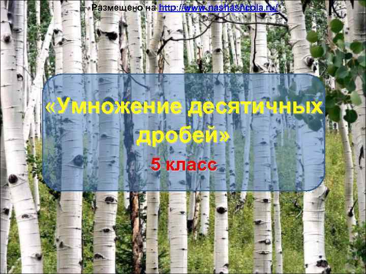 Размещено на http: //www. nashashcola. ru/ «Умножение десятичных дробей» 5 класс 