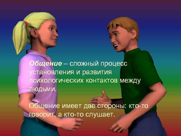  Общение – сложный процесс установления и развития психологических контактов между людьми. Общение имеет