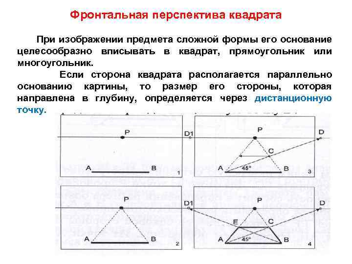 На оси перспективы в основании картины масштаб равен