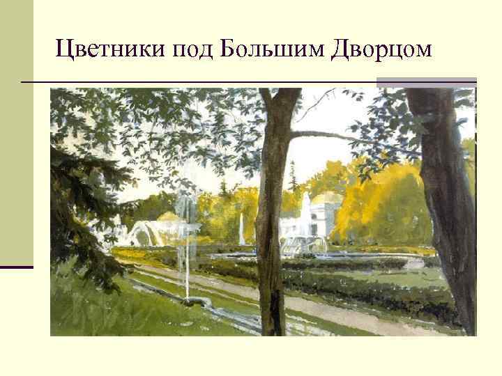 Цветники под Большим Дворцом 