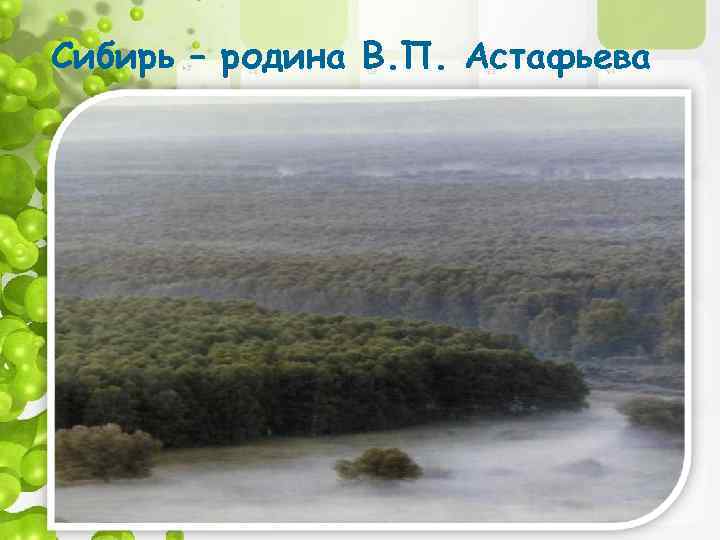 Сибирь – родина В. П. Астафьева 