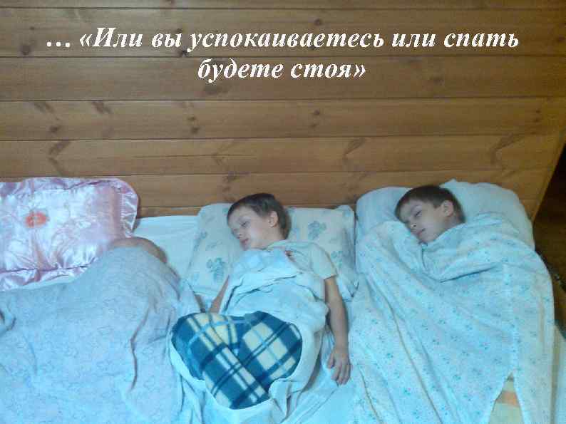 … «Или вы успокаиваетесь или спать будете стоя» 