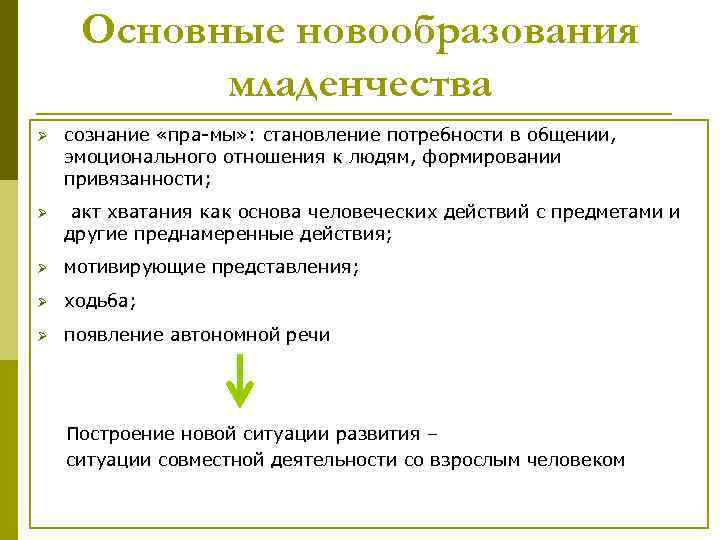 Новообразования периода новорожденности. Психологическое новообразование периода новорожденности. Кризис новорожденности новообразования. Основные новообразования младенчества. Основные новообразования периода младенчества.