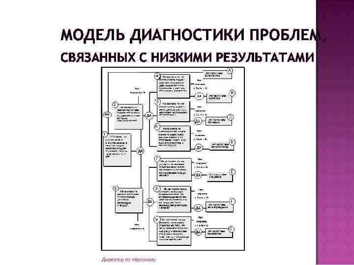 МОДЕЛЬ ДИАГНОСТИКИ ПРОБЛЕМ, СВЯЗАННЫХ С НИЗКИМИ РЕЗУЛЬТАТАМИ Директор по персоналу 