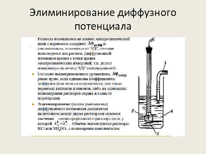 Элиминирование диффузного потенциала 