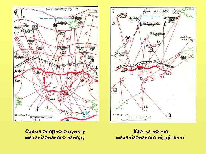 Схема опорного пункту Картка вогню механізованого взводу механізованого відділення 