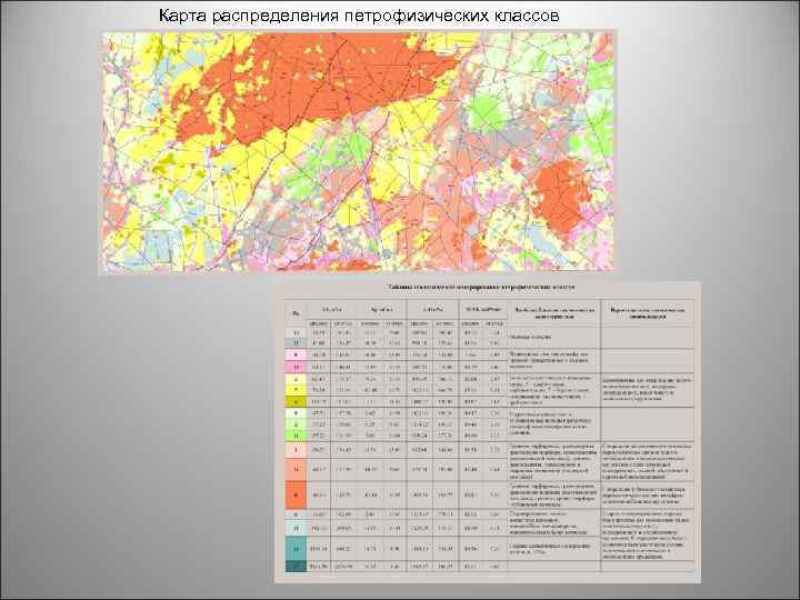 Карта распределения петрофизических классов 