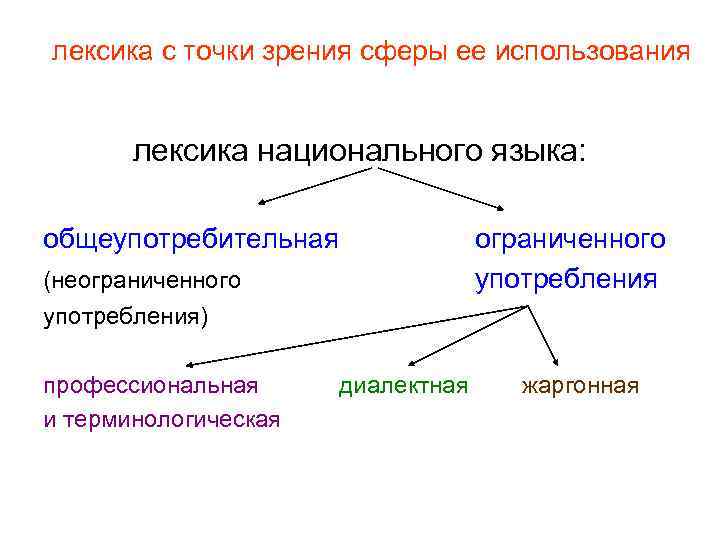 Лексика с точки зрения происхождения и употребления. Лексика с точки зрения сферы использования. Лексика с точки зрения употребления. Лексика русского языка. Лексика с точки зрения ее употребления.