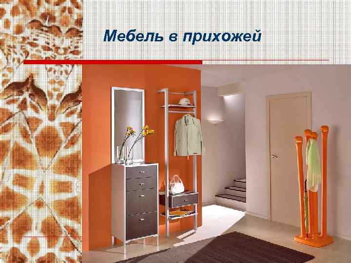 Мебель в прихожей Требование: должна быть изготовлена из материалов, которые готовы к контакту с