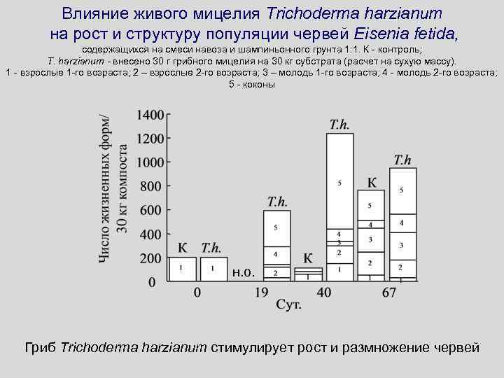 Влияние живого мицелия Trichoderma harzianum на рост и структуру популяции червей Eisenia fetida, содержащихся
