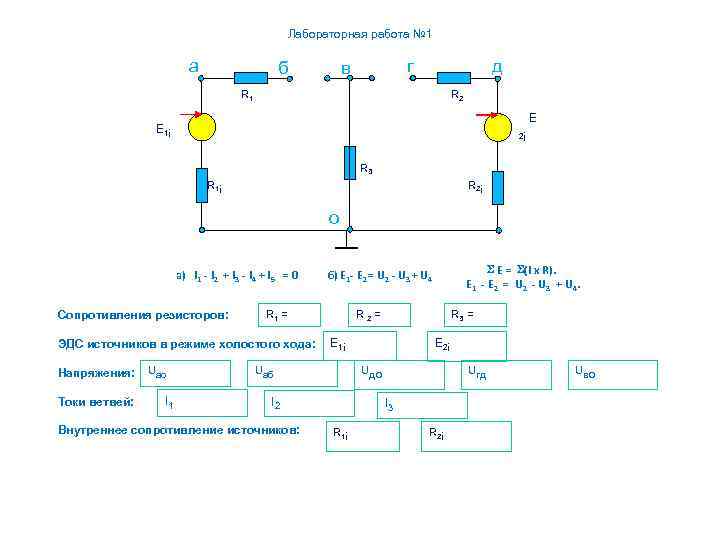 Лабораторная работа № 1 а б г в д R 1 r R 2