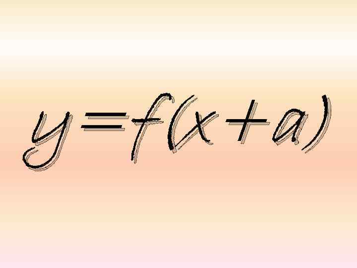 y=f(x+a) 