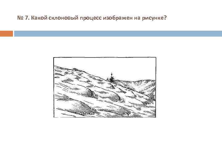 № 7. Какой склоновый процесс изображен на рисунке? 