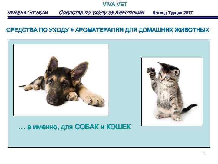 VIVA VET VIVASAN / VITASAN Средства по уходу за животными Доклад Турция 2017 СРЕДСТВА