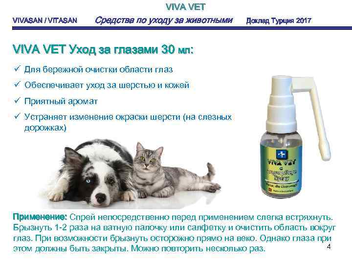 VIVA VET VIVASAN / VITASAN Средства по уходу за животными Доклад Турция 2017 VIVA
