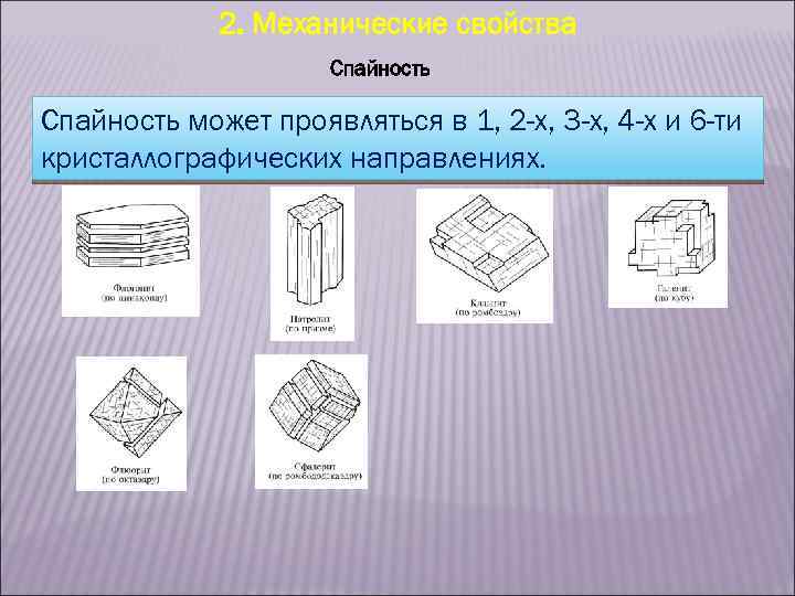 Характер поверхности образца расколотого не по направлению спайности