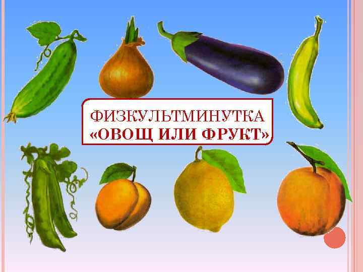 ФИЗКУЛЬТМИНУТКА «ОВОЩ ИЛИ ФРУКТ» 