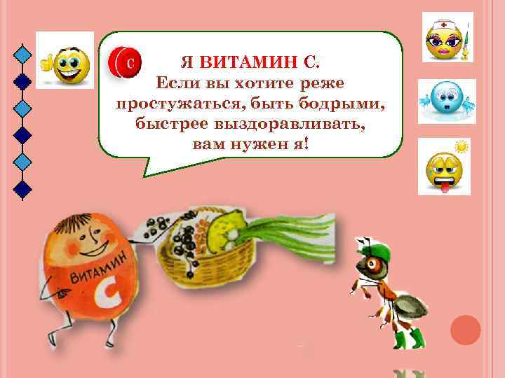 Я ВИТАМИН С. Если вы хотите реже простужаться, быть бодрыми, быстрее выздоравливать, вам нужен