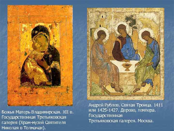 Божья Матерь Владимирская. XII в. Государственная Третьяковская галерея (Храм-музей Святителя Николая в Толмачах). Андрей