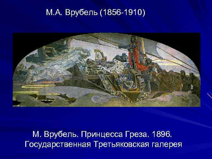 М. А. Врубель (1856 -1910) М. Врубель. Принцесса Греза. 1896. Государственная Третьяковская галерея 