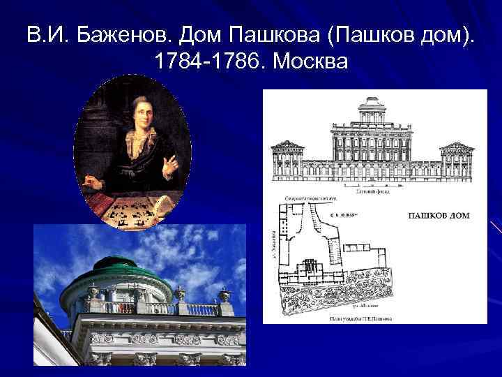 В. И. Баженов. Дом Пашкова (Пашков дом). 1784 -1786. Москва 