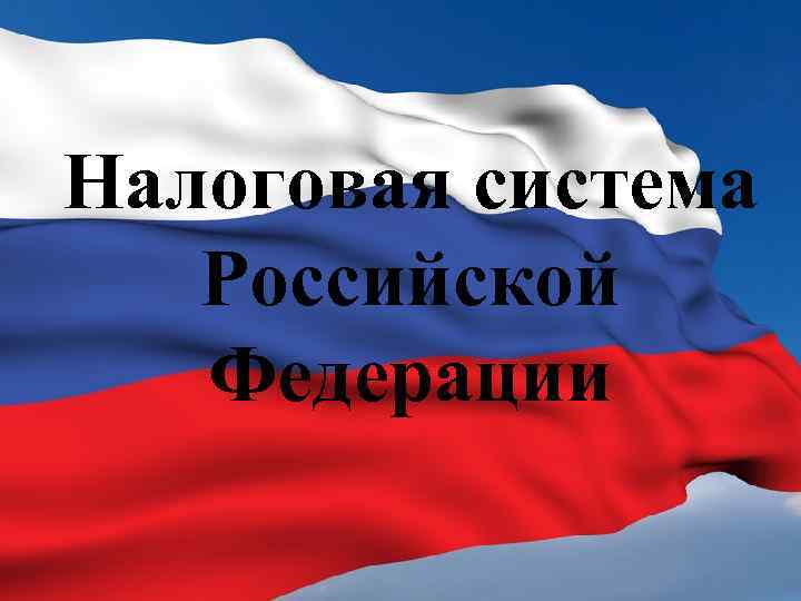 Налоговая система Российской Федерации 