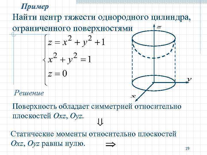 Центр тяжести однородных тел