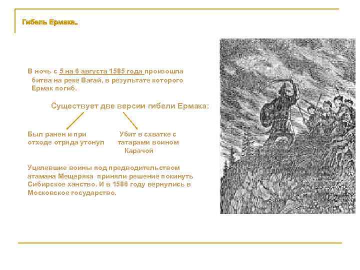 В ночь с 5 на 6 августа 1585 года произошла битва на реке Вагай,