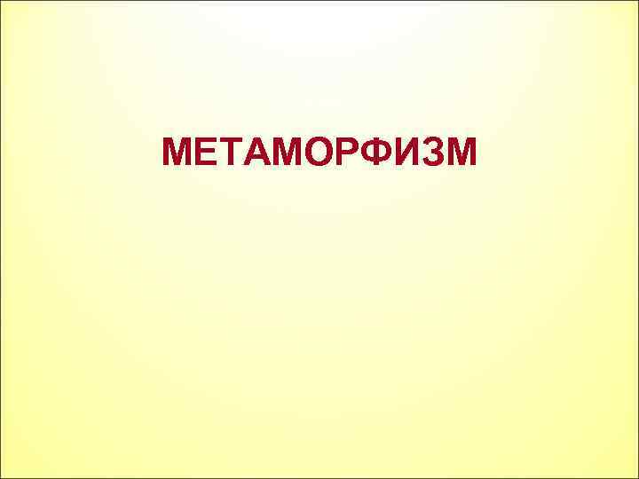 МЕТАМОРФИЗМ 