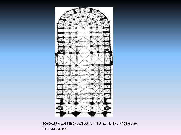 Нотр-Дам де Пари. 1163 г. – 13 в. План. Франция. Ранняя готика 