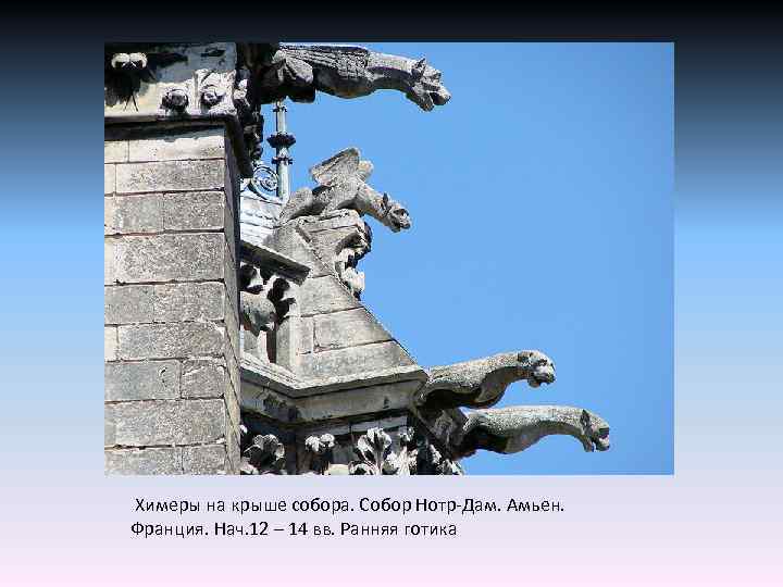  Химеры на крыше собора. Собор Нотр-Дам. Амьен. Франция. Нач. 12 – 14 вв.