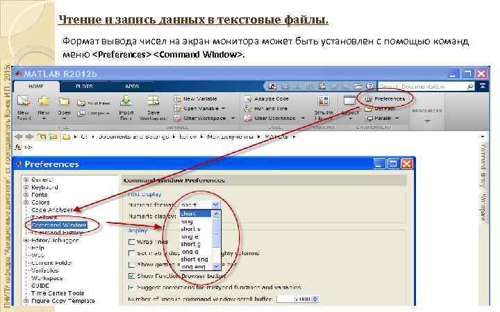 Чтение и запись данных в текстовые файлы. Формат вывода чисел на экран монитора может