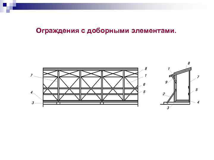 Ограждения с доборными элементами. 