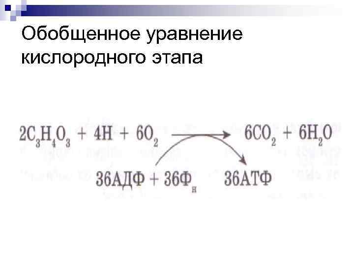 Энергетический выход кислородного этапа. Обобщенное уравнение кислородного этапа. Этапы энергетического обмена уравнения. Уравнение кислородного этапа энергетического обмена. Кислородный этап уравнение реакции.