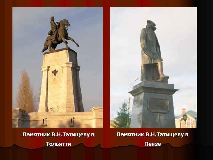 Памятник В. Н. Татищеву в Тольятти Пензе 