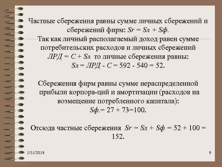 Инвестиции равны частным сбережениям