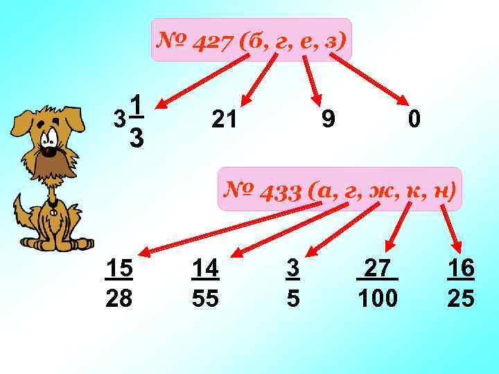 № 427 (б, г, е, з) 1 3 3 21 9 0 № 433