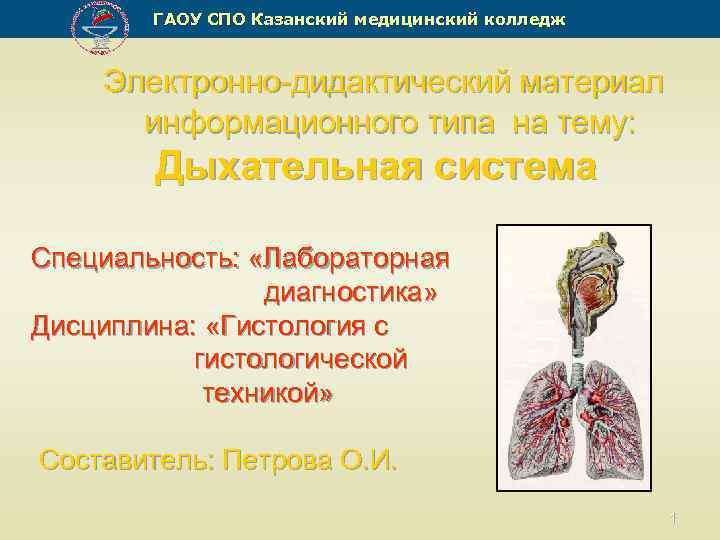 Презентация дыхательная система медколледж