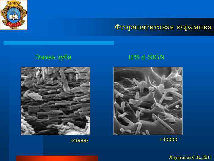 Фторапатитовая керамика Эмаль зуба × 40000 IPS d-SIGN × 40000 Харитонов С. В. ,