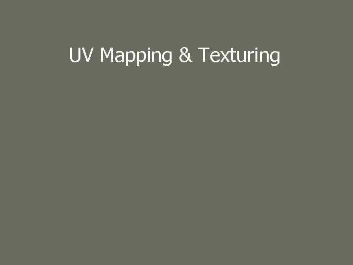 UV Mapping & Texturing 