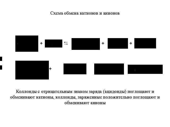Схема обмена катионов и анионов D + + + D + + Коллоиды с