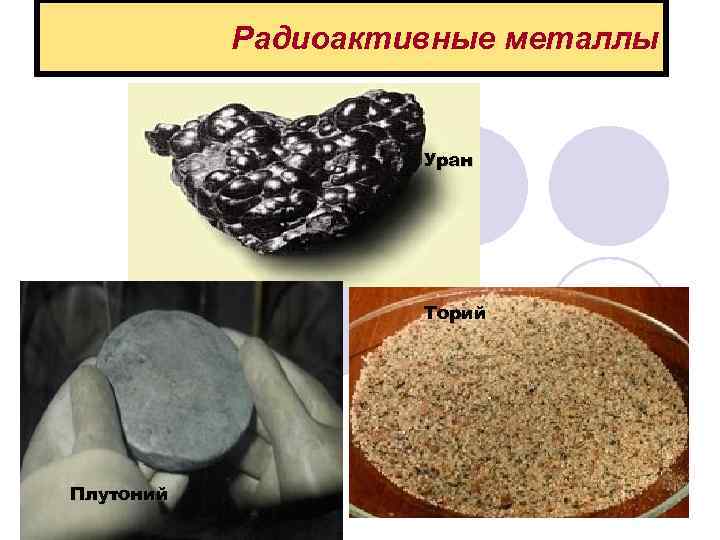 Радиоактивные металлы Уран Торий Плутоний 