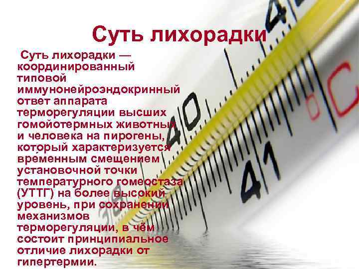 Суть лихорадки — координированный типовой иммунонейроэндокринный ответ аппарата терморегуляции высших гомойотермных животных и человека