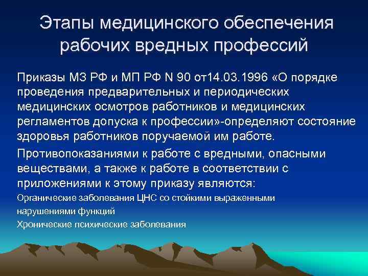 Этапы медицинской