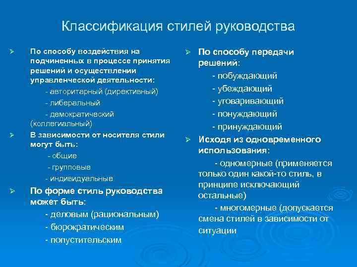 Классификация стилей