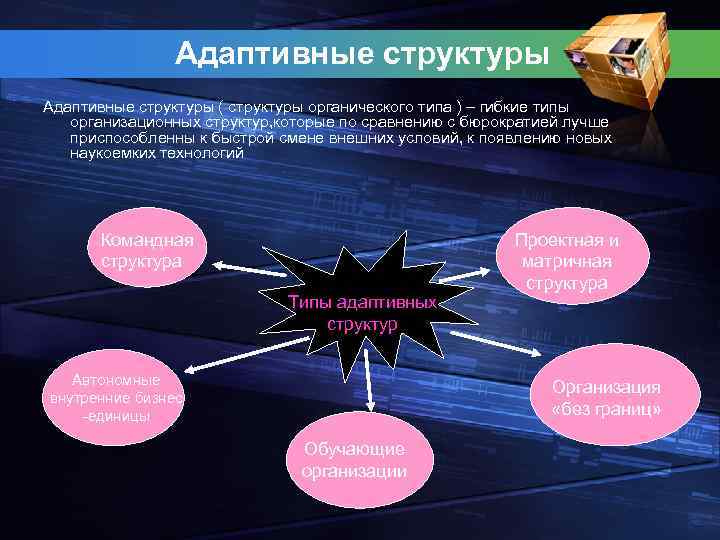 Адаптивная структура. Гибкие организационные структуры. Гибкая (адаптивная) организационная структура. Типы гибких организационных структур. Гибкие адаптивные структуры управления..