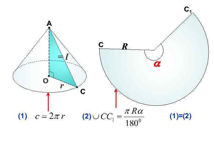 С 1 А С =l О (1) r R a С (2) (1)=(2) 