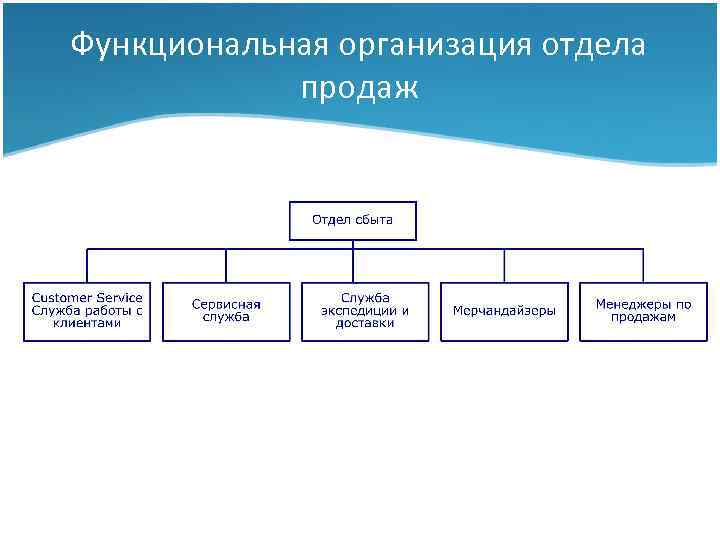 Функциональная организация отдела продаж Тема I: Сбытовая стратегия фирмы 