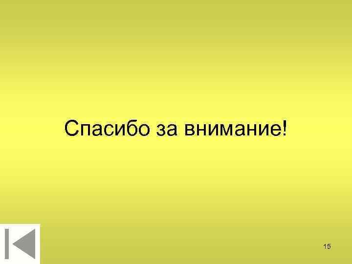 Спасибо за внимание! 15 