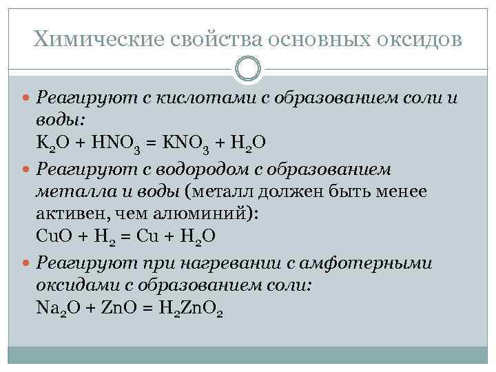 Рисунок иллюстрирует способ получения основных оксидов